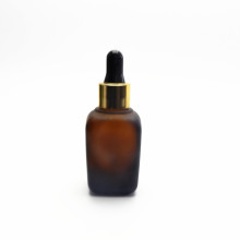 Hot selling 50ml dark amber essential oil square glass dropper bottle for cosmetic GR-086R